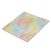 Krawatte Retro Pastel Painterly Wasserfarbe in Lie Fliese (Seite)