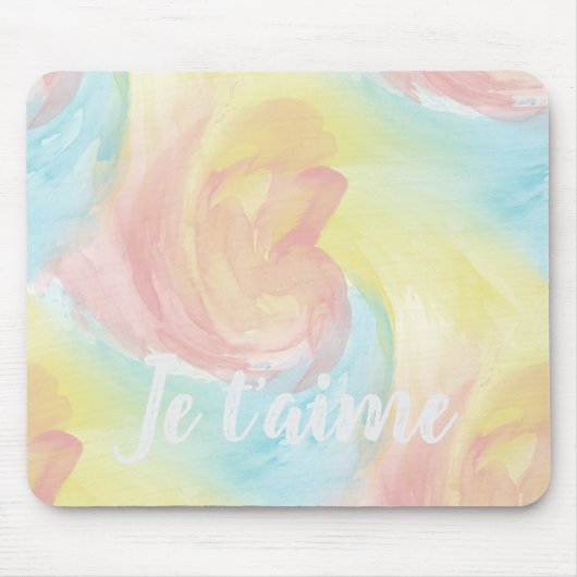 Krawatte Retro Pastel Painterly Wasserfarbe in Lie Mousepad (Vorne)