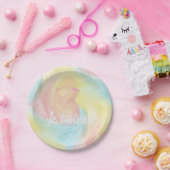 Krawatte Retro Pastel Painterly Wasserfarbe in Lie Pappteller (Party)