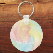 Krawatte Retro Pastel Painterly Wasserfarbe in Lie Schlüsselanhänger (Vorderseite)