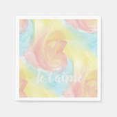 Krawatte Retro Pastel Painterly Wasserfarbe in Lie Serviette (Vorderseite)