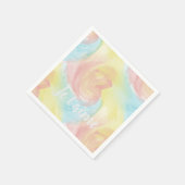 Krawatte Retro Pastel Painterly Wasserfarbe in Lie Serviette (Ecke)