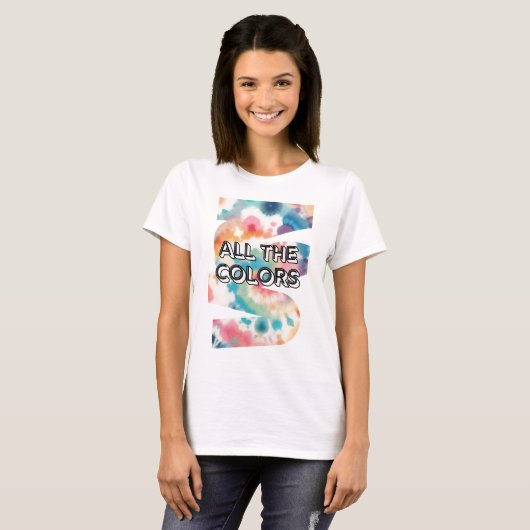 Krawatte-Retro-Pasteldesign T-Shirt (Vorne ganz)