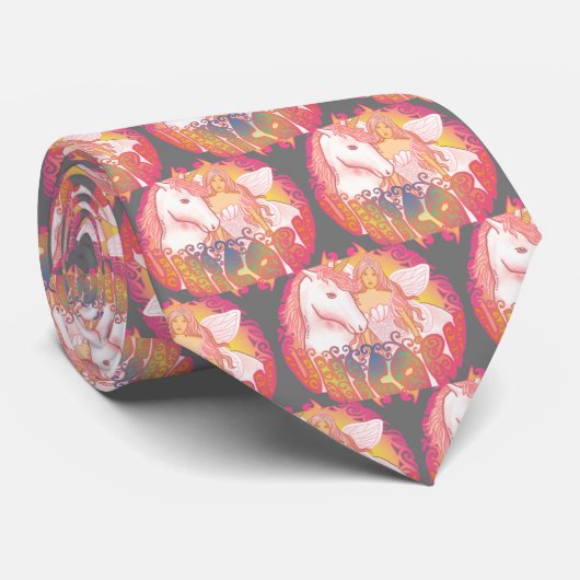 Krawatte Retro Unicorn (Gerollt)