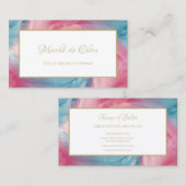 Krawatte rosa blaue, painterfarbene Boutique Visitenkarte (Vorne/Hinten)