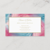 Krawatte rosa blaue, painterfarbene Boutique Visitenkarte (Rückseite)