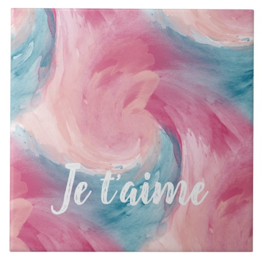 Krawatte rosa und blau-painterly Wasserfarbe in Li Fliese (Vorderseite)