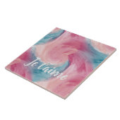 Krawatte rosa und blau-painterly Wasserfarbe in Li Fliese (Seite)