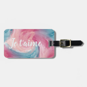 Krawatte rosa und blau-painterly Wasserfarbe in Li Gepäckanhänger