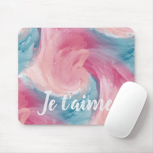 Krawatte rosa und blau-painterly Wasserfarbe in Li Mousepad (Mit Mouse)