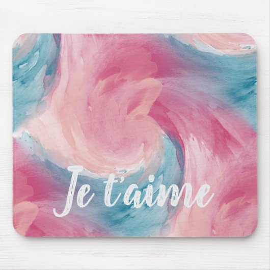 Krawatte rosa und blau-painterly Wasserfarbe in Li Mousepad (Vorne)