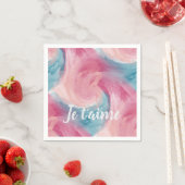 Krawatte rosa und blau-painterly Wasserfarbe in Li Serviette (Beispiel)