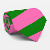 Krawatte (rosa und grün gestrichen) (dicke Streife (Gerollt)