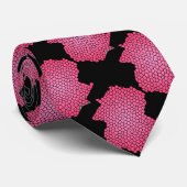 Krawatte Rosa und Schwarzes Muster (Gerollt)