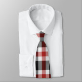 Krawatte Rot und Schwarzer Tartan (Gebunden)