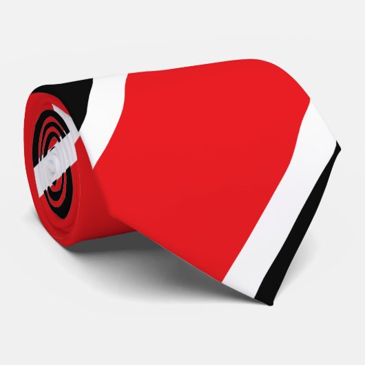Krawatte Rot und Weiß (Gerollt)
