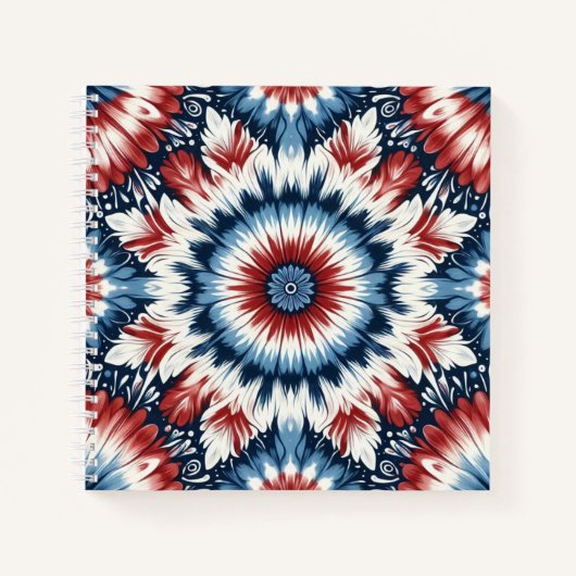 Krawatte rot, weiß und blau notizblock (Vorderseite)