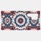 Krawatte rot, weiß und blau samsung galaxy hülle (Rückseite (Horizontal))