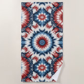 Krawatte rot, weiß und blau strandtuch (Vorderseite)