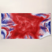 Krawatte Rot, Weiß und Blau | Wasserfarbe Strandtuch (Vorderseite)