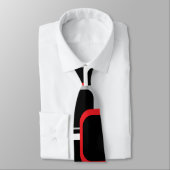 Krawatte Rot Weiß und Grau Retro Square (Gebunden)