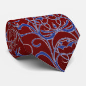 Krawatte Rotes Herz und Blaue Spitzen (Gerollt)