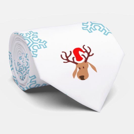 Krawatte Santa Rentiere (Gerollt)