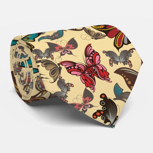 Krawatte - Schmetterlingsmuster (Gerollt)