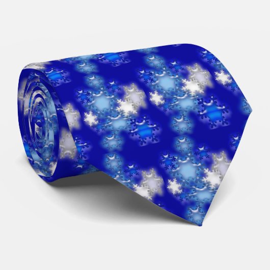 Krawatte - Schneeflocken (Gerollt)