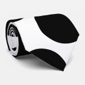 Krawatte "Schwarz auf Weiß Große Kreise" (Gerollt)