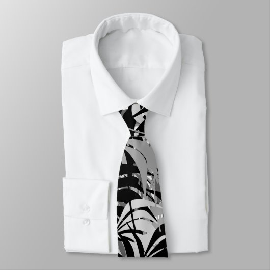Krawatte Schwarz-Graupalmen (Gebunden)