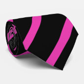 Krawatte Schwarz/Rosa Streifen (Gerollt)