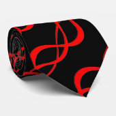 Krawatte Schwarz-Rot-Muster (Gerollt)