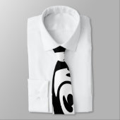 Krawatte Schwarz und Weiß Abstrakt (Gebunden)