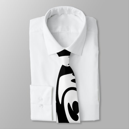 Krawatte Schwarz und Weiß Abstrakt (Gebunden)