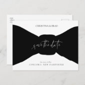 Krawatte Schwarz/Weiß Ankündigung Datum freihalten (Vorne/Hinten)