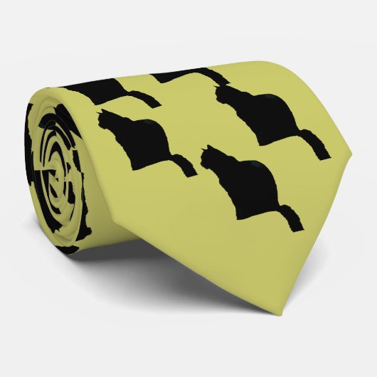 Krawatte - Schwarze Katze (Gerollt)