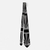 Krawatte Silber Schwarz Art Deco (Rückseite)