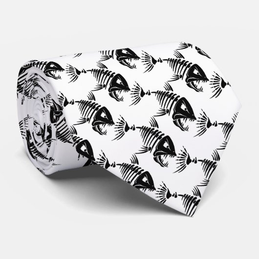 Krawatte/Skeleton Fische Krawatte (Gerollt)