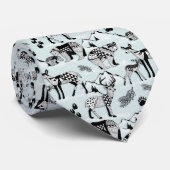 Krawatte Stamm Waldbären, Hirsche, Schwarzes Wasse (Gerollt)