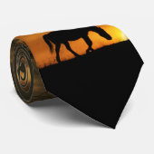 Krawatte Südwestpferd und Eichenbaum (Gerollt)