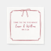 "Krawatte The Knot" Bow Burgundy Maroon Custom Wed Serviette (Vorderseite)