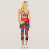 Krawatte trifft Linien und Farben Capri Leggings (Rückseite)
