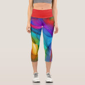 Krawatte trifft Linien und Farben Capri Leggings (Vorderseite)