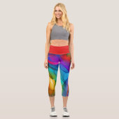 Krawatte trifft Linien und Farben Capri Leggings (Vorderseite)