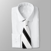 Krawatte / Triple Strip Schwarz auf weißem Muster (Gebunden)