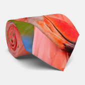 Krawatte Tropical Pink Flamingo Bird Mens (Gerollt)