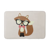 Krawatte und Brille Hipster Brown Fox Badematte (Vorderseite)