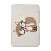 Krawatte und Brille Hipster Brown Fox Badematte (Vorderseite Vertikal)
