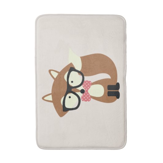 Krawatte und Brille Hipster Brown Fox Badematte (Vorderseite Vertikal)